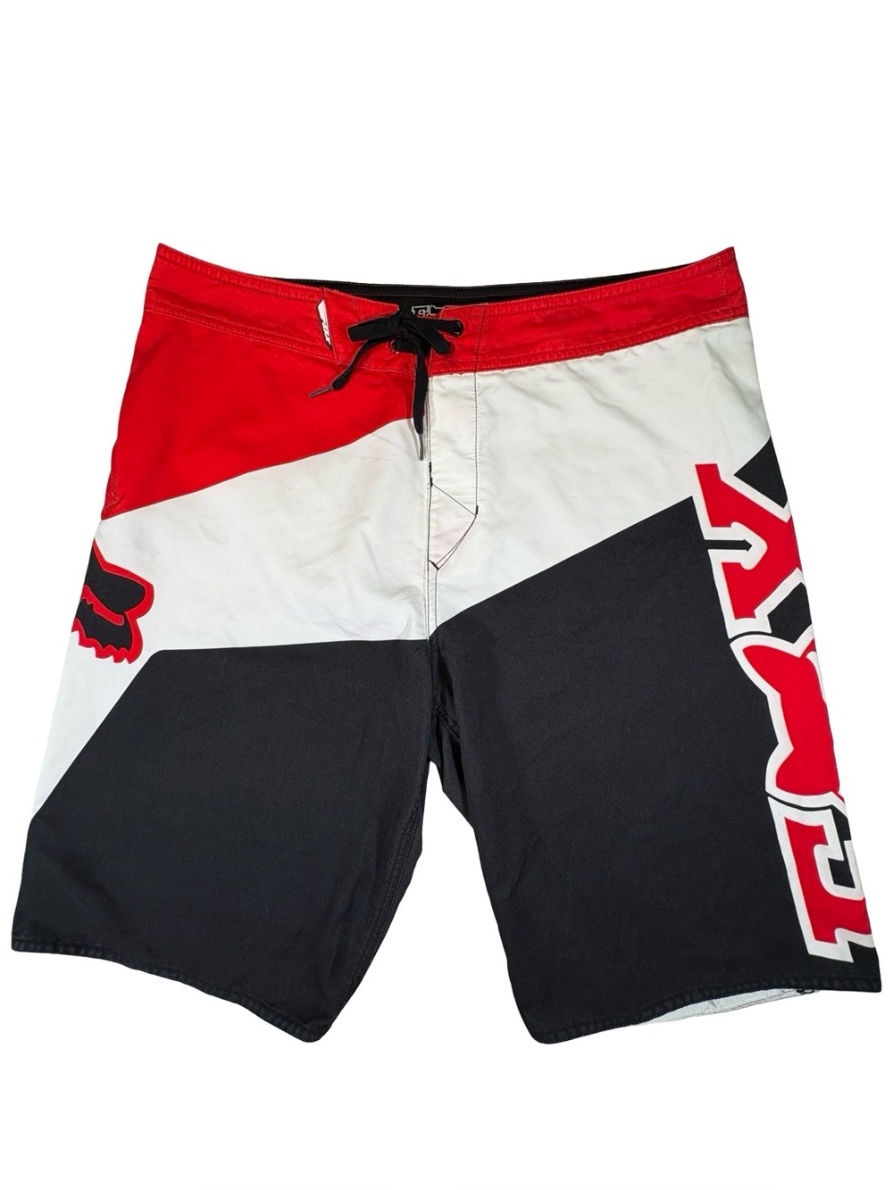 Fox Racing Board Shorts Men's 33 Fox Logo Graphic Swim Trunks Beach Surf Skate